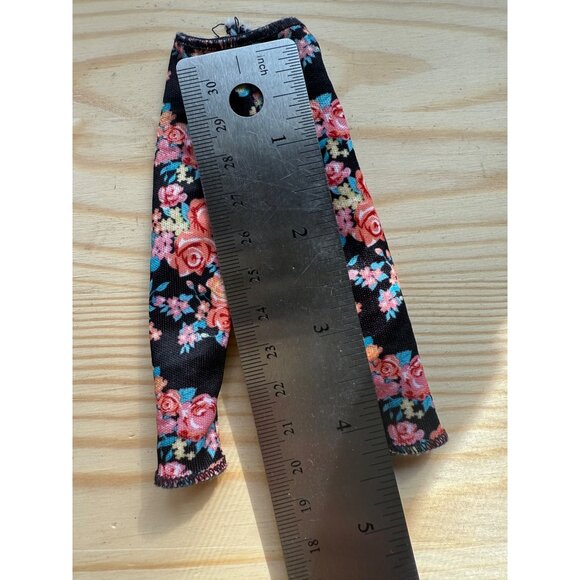 Black Floral Barbie Doll Capri Leggings By Mattel - Picture 2 of 3